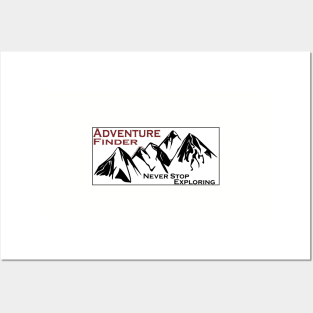 Adventure Finder Mountain Sticker Posters and Art